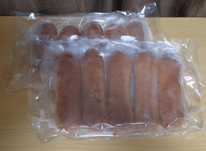 冷凍された１０個のふすまパン